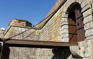 Sao Francisco Xavier fortress, aka Cheese Castle, built in the fifteenth century on the Cheese cliff, ancestral place of Draganes tribe worship, located in city of Oporto extreme southern, facing the Atlantic Ocean, seeing his drawbridge.