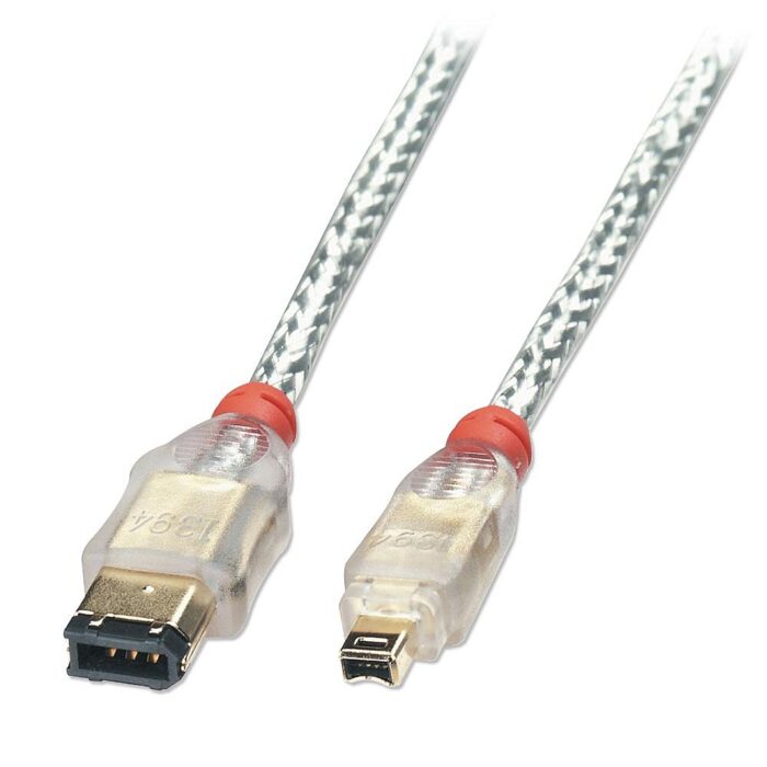 FireWire Cable - Premium 4 Pin Male to 6 Pin Male, Transparent, 7.5m