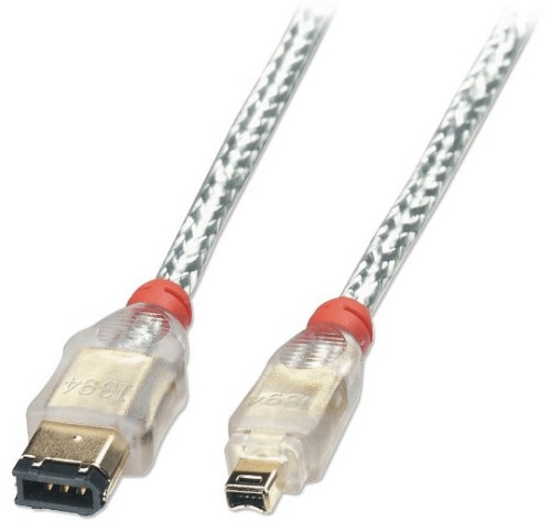 Lindy FireWire Cable 3m Transparent Premium 6 Pin Male to 6 Pin Male 30862 