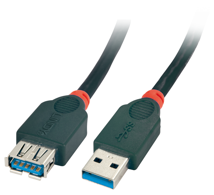 0.5m USB 3.0 Extension Cable - Type A Male to A Female, Black