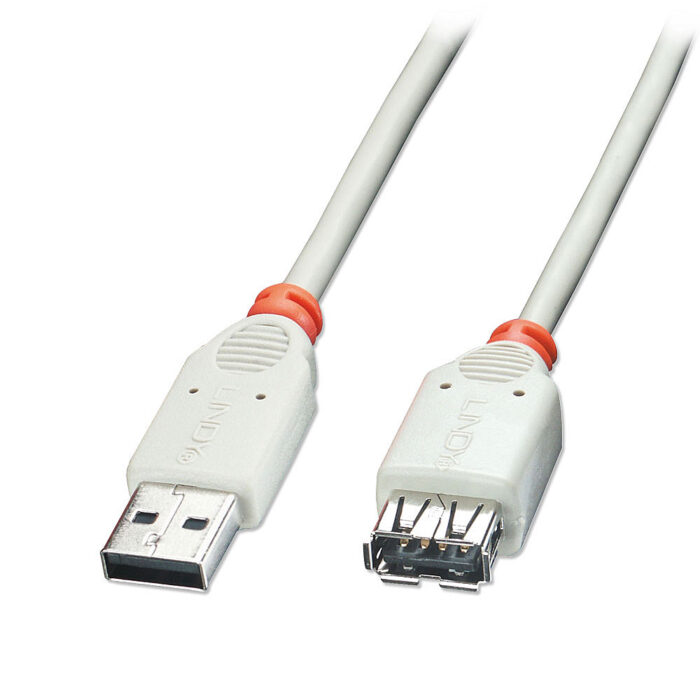 1m USB 2.0 Extension Cable - Type A Male to Female, Grey