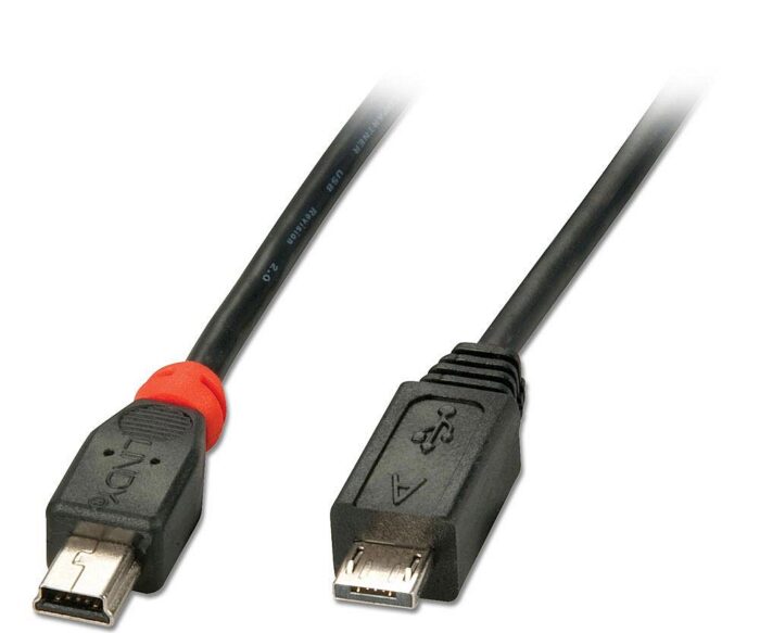 1m USB OTG Cable - Black, Type Micro A to Mini B