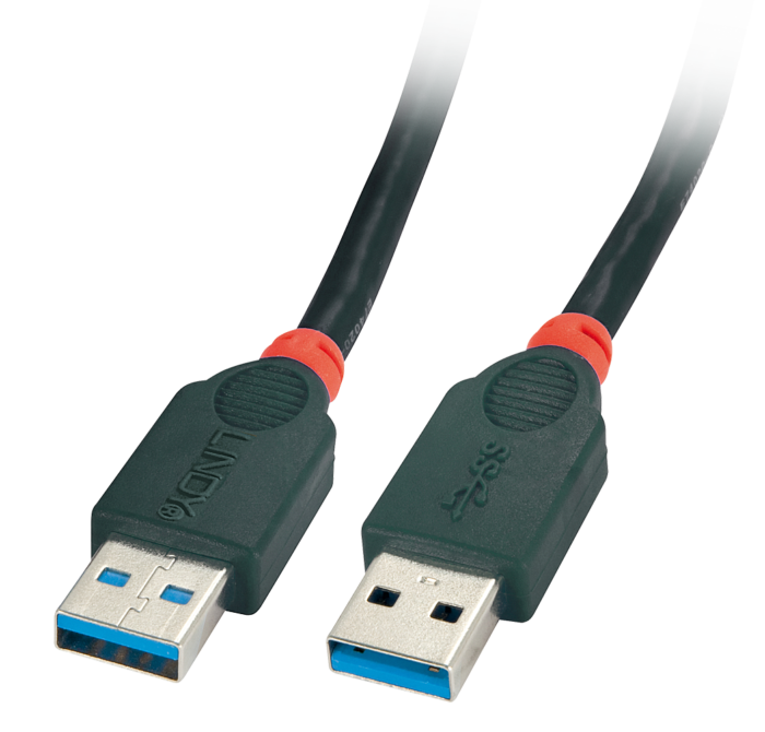 0.5m USB 3.0 Cable - Type A Male to A Male, Black