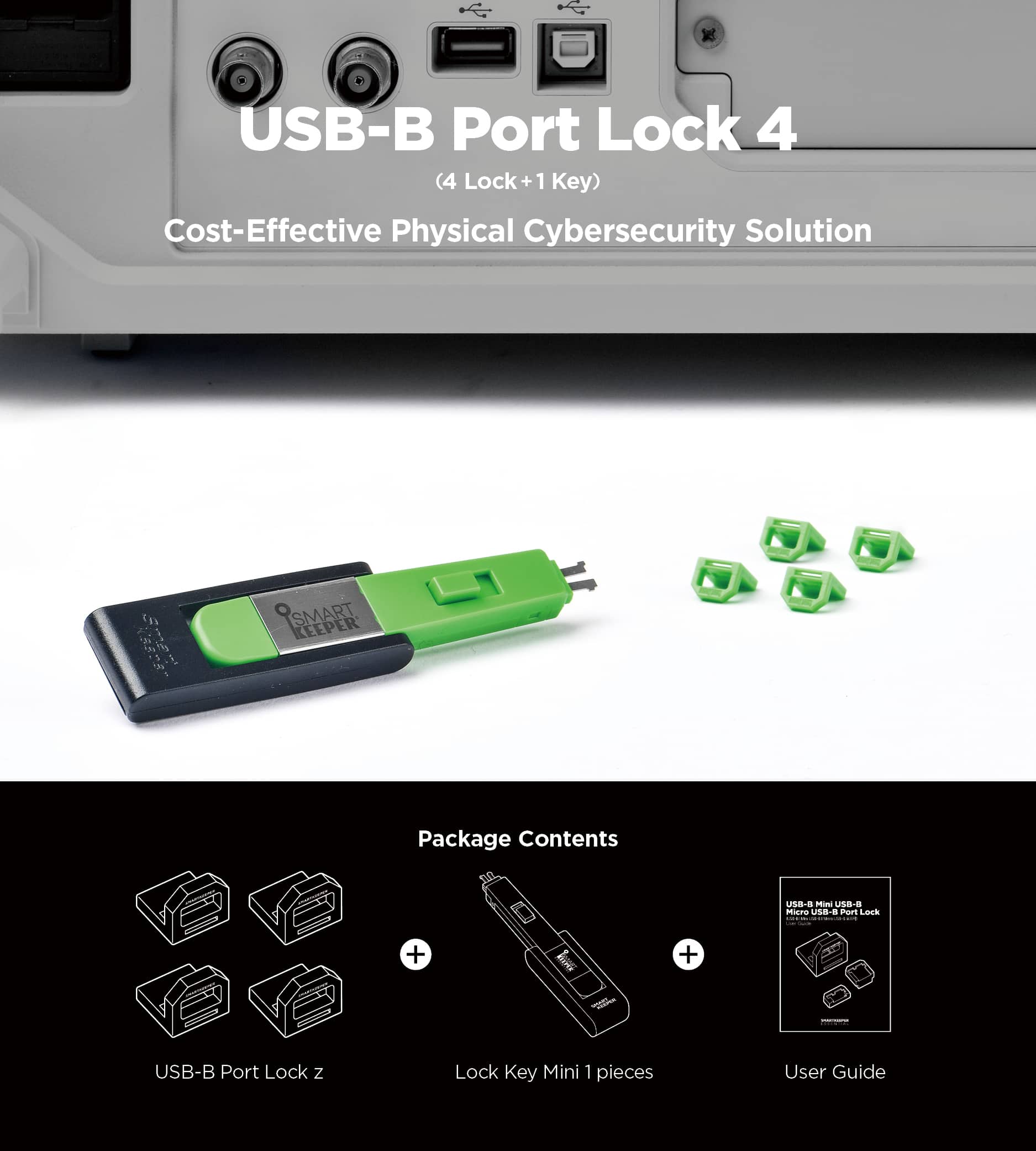 Smart Keeper USB-B Port Locks with Key | Computer Security