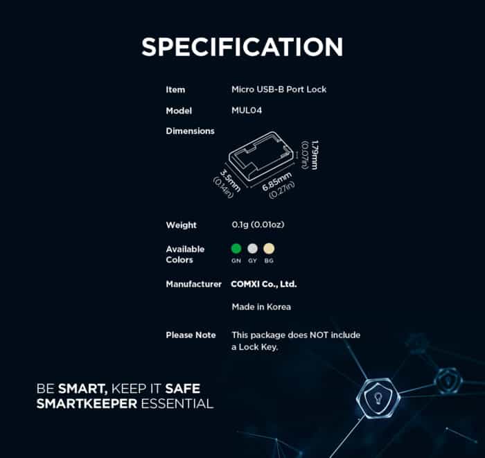 Smart Keeper Micro USB Type B Port Lock - Image 2