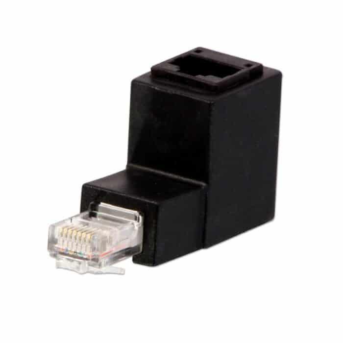 Right Angled RJ-45 Unshielded Adapter, Down