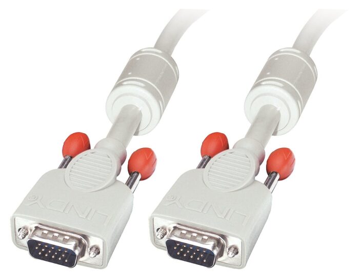 15m VGA Cable - Premium SVGA Monitor Cable, Gray