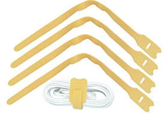 Hook and Loop Cable Tie, 300mm (10 pack), Yellow